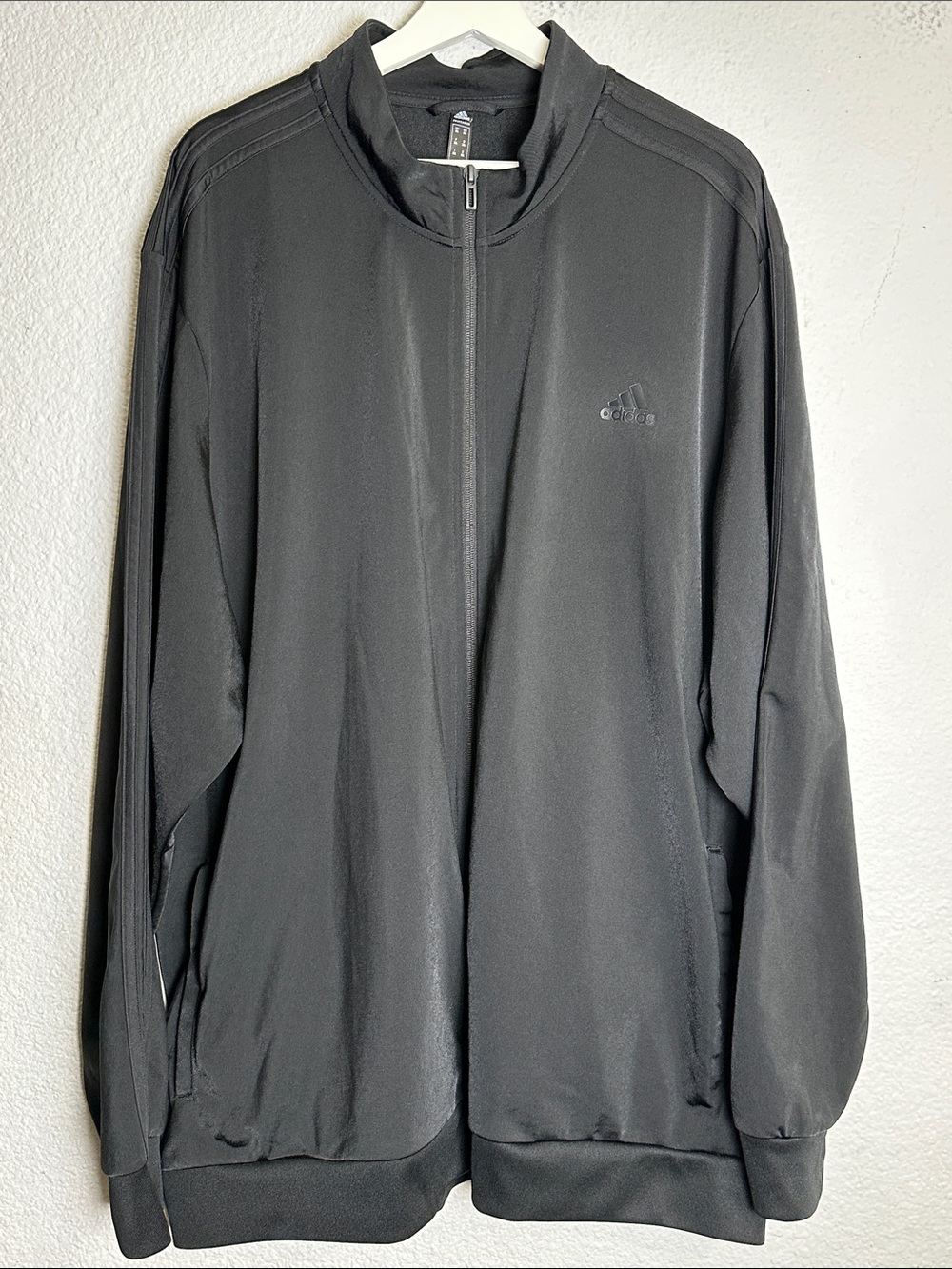 Adidas Men’s Track Jacket Black Full Zip Size 3XL